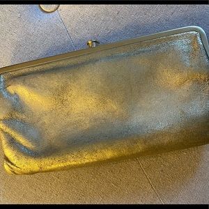 Hobo leather double frame clutch